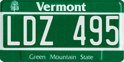 VT license plate LDZ495