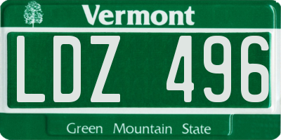 VT license plate LDZ496