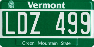 VT license plate LDZ499