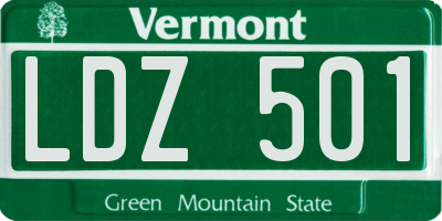 VT license plate LDZ501