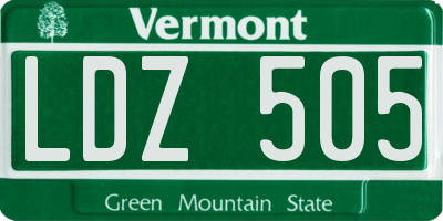 VT license plate LDZ505