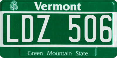 VT license plate LDZ506