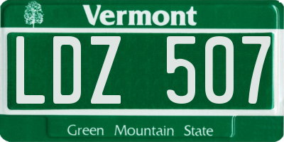 VT license plate LDZ507