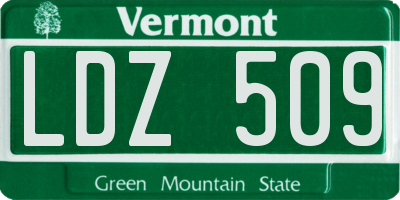 VT license plate LDZ509