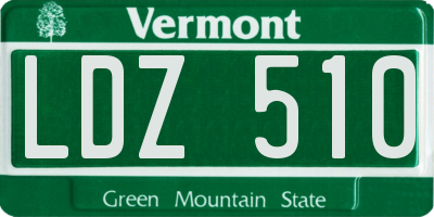 VT license plate LDZ510