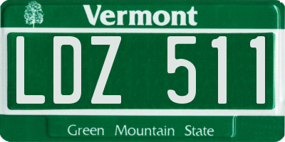 VT license plate LDZ511
