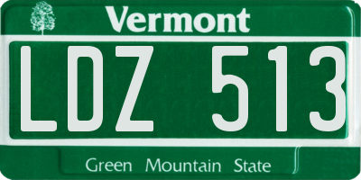 VT license plate LDZ513