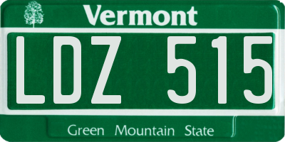 VT license plate LDZ515