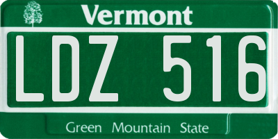 VT license plate LDZ516