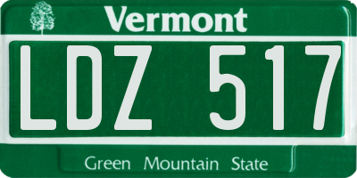 VT license plate LDZ517