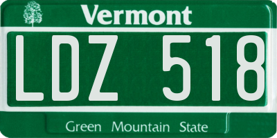 VT license plate LDZ518