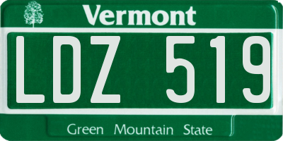 VT license plate LDZ519