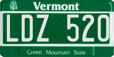 VT license plate LDZ520