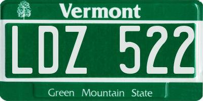 VT license plate LDZ522