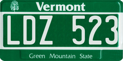 VT license plate LDZ523