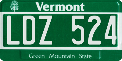 VT license plate LDZ524