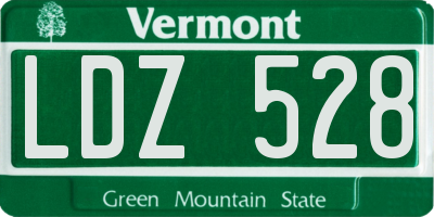 VT license plate LDZ528