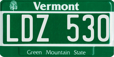 VT license plate LDZ530