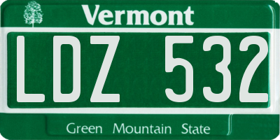 VT license plate LDZ532