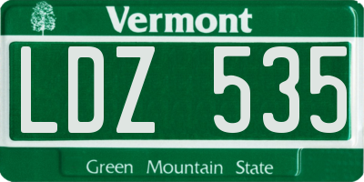 VT license plate LDZ535