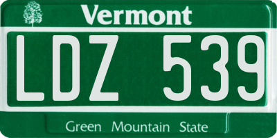 VT license plate LDZ539