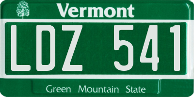 VT license plate LDZ541