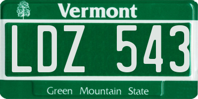 VT license plate LDZ543