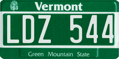 VT license plate LDZ544