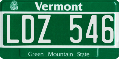 VT license plate LDZ546