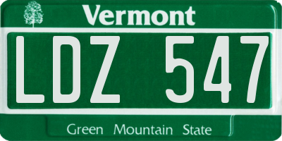 VT license plate LDZ547