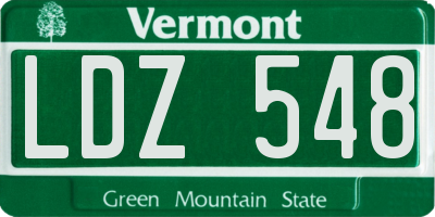 VT license plate LDZ548
