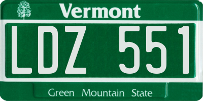 VT license plate LDZ551