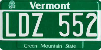 VT license plate LDZ552