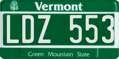 VT license plate LDZ553