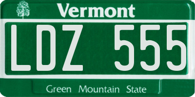 VT license plate LDZ555