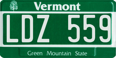 VT license plate LDZ559
