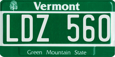 VT license plate LDZ560