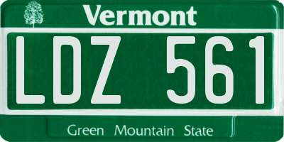 VT license plate LDZ561