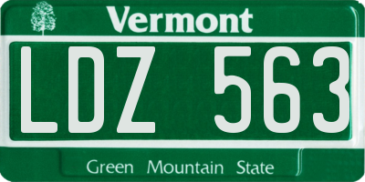 VT license plate LDZ563