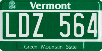 VT license plate LDZ564