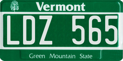 VT license plate LDZ565
