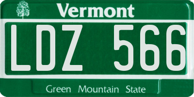 VT license plate LDZ566