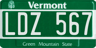 VT license plate LDZ567