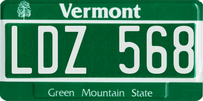 VT license plate LDZ568