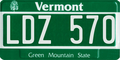VT license plate LDZ570