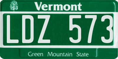 VT license plate LDZ573
