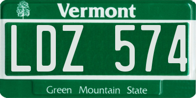VT license plate LDZ574
