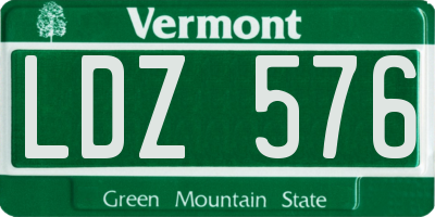 VT license plate LDZ576
