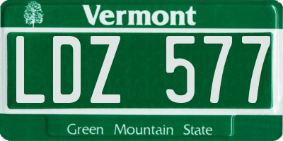 VT license plate LDZ577