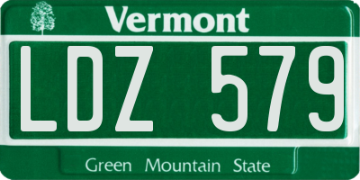 VT license plate LDZ579